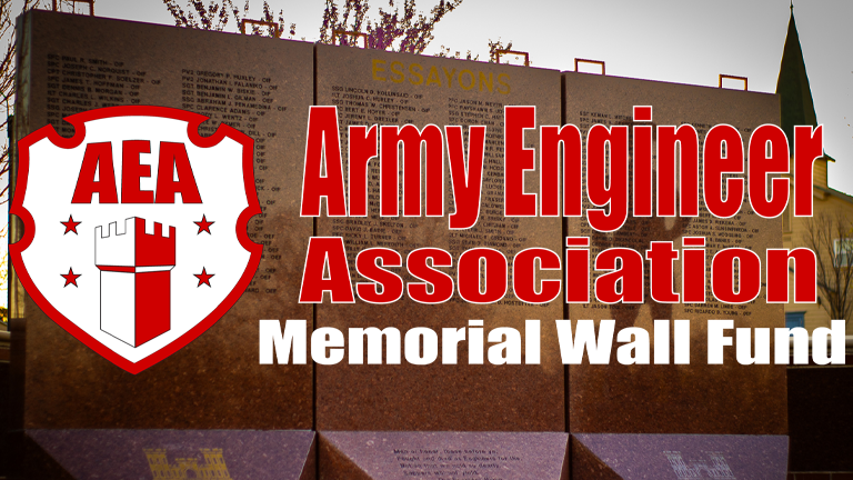 Graphic image for the Army Engineer Association Memorial Wall fund donation portal.