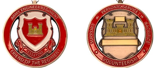 Friend of the Regiment Medal Front and Back